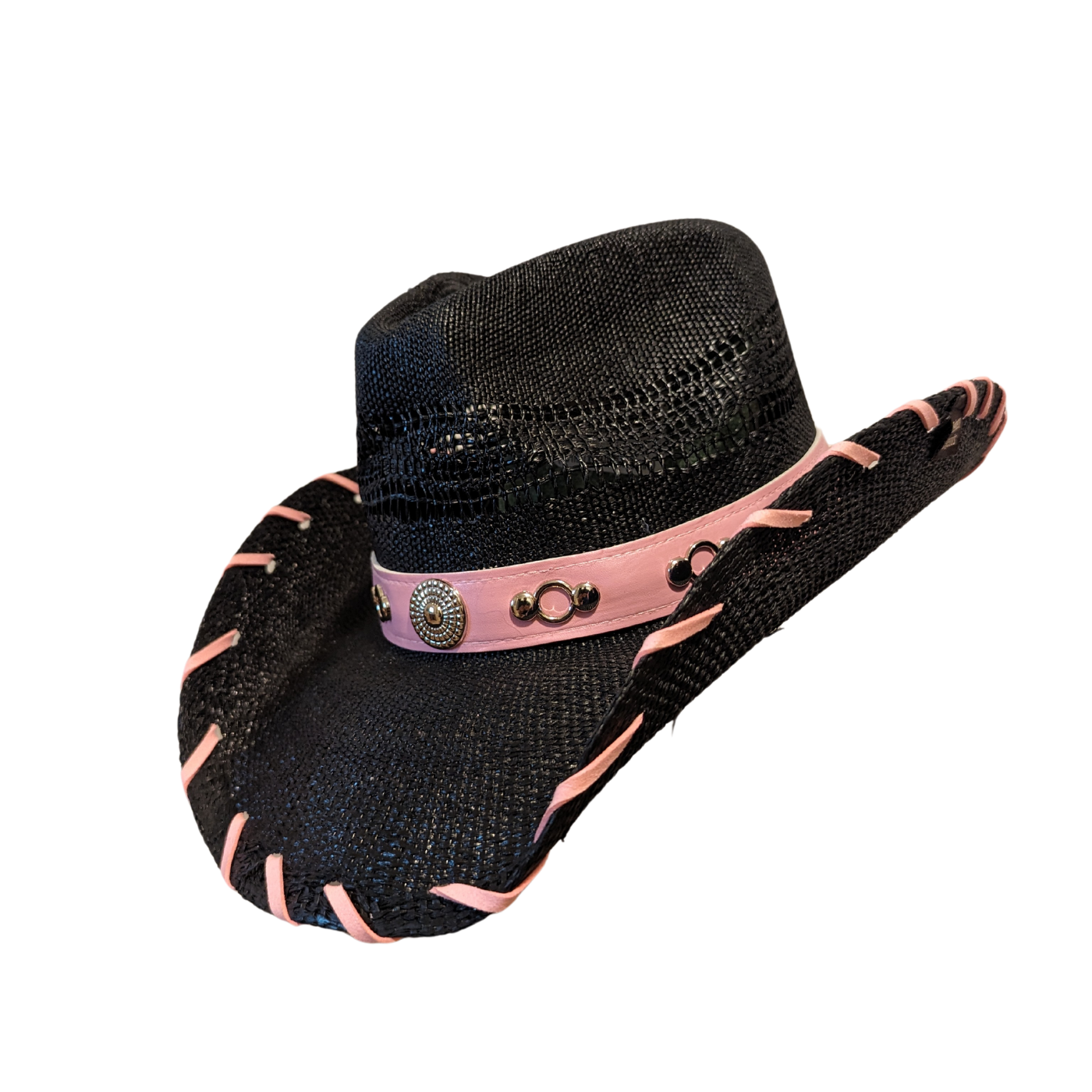 Pink Leather Cowboy Hat