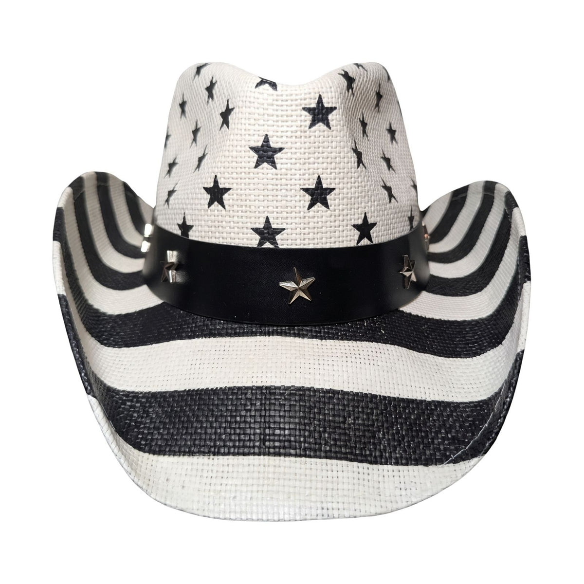 Black & White Stars & Stripes Cowboy Hat