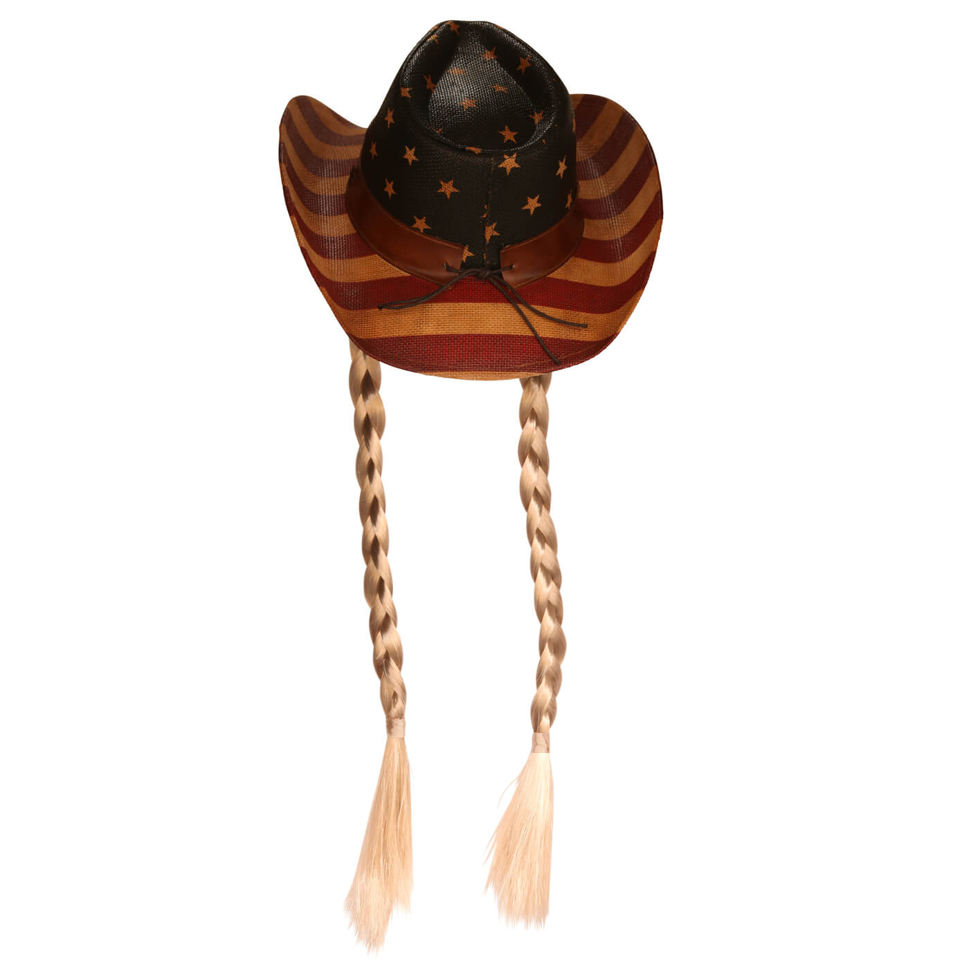 Frobie Keith American Flag Cowboy Hat by Redneck Legends — American flag print across woven straw with a classic cattleman crown and wire brim
