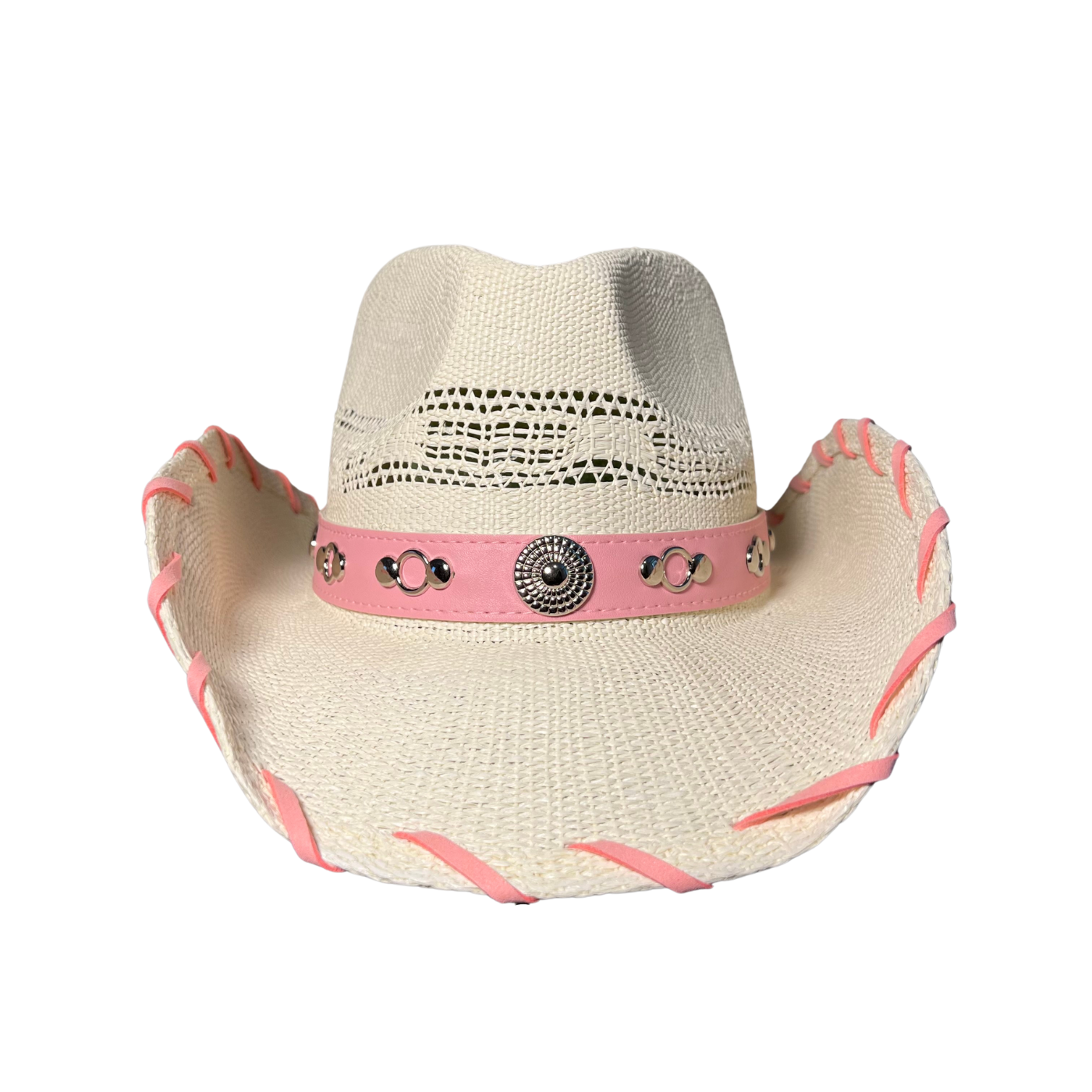 Pink Leather Cowboy Hat