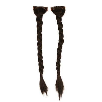 Braids attachable hat hair by Redneck Legends — black, velcro-on for XL mullet-ready cowboy hats