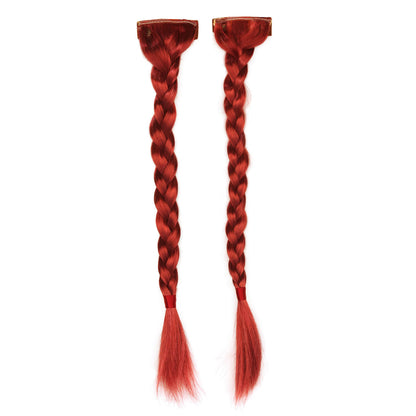 Braids attachable hat hair by Redneck Legends — burgundy, velcro-on for XL mullet-ready cowboy hats