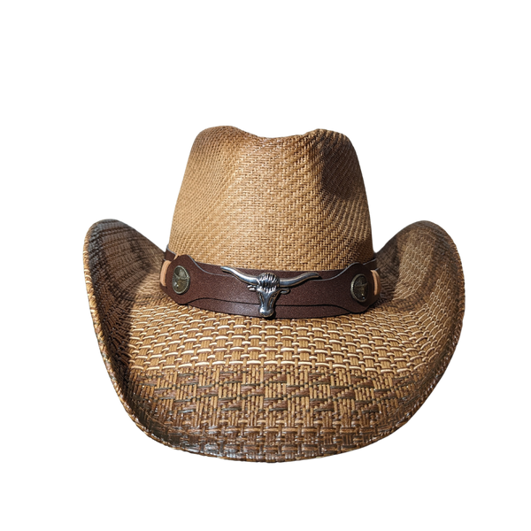 Chestnut longhorn Western Cowboy Hat with Bullhead Accent nwt one size Longhorn Bull Head Trucker Hat, Embroidered Unisex Hat  main image 4