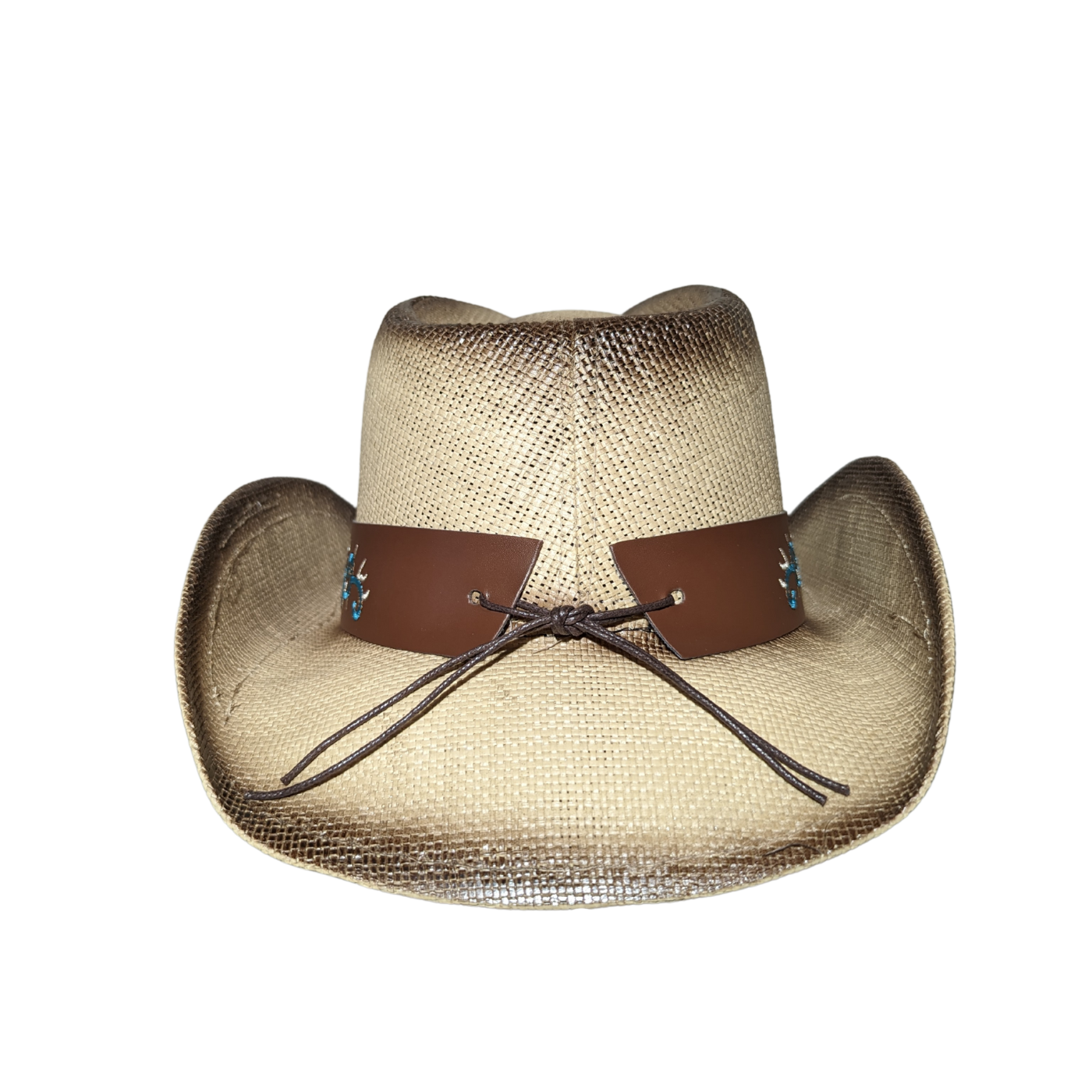 Side Leather Floral Cowboy Hat