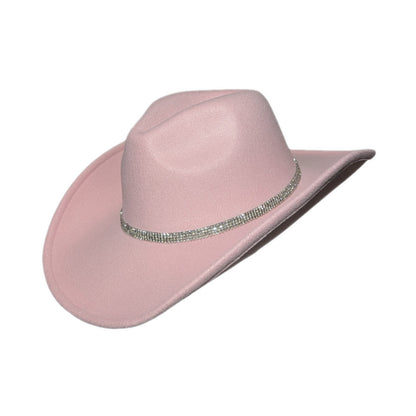 Pink Studded Designer Band Cowboy Hat