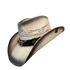 Black Burnt Bull Cowboy Hat by Redneck Legends — distressed scorched two-tone open-weave straw with longhorn hardware on a black leather band