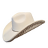 Ivory Pearl Designer cowboy hat by Redneck Legends — ivory hat with a faux pearl and rhinestone brim trim and a crystal band