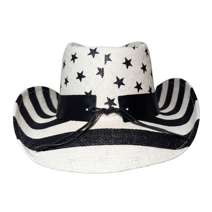 Black &amp; White Stars &amp; Stripes Cowboy Hat