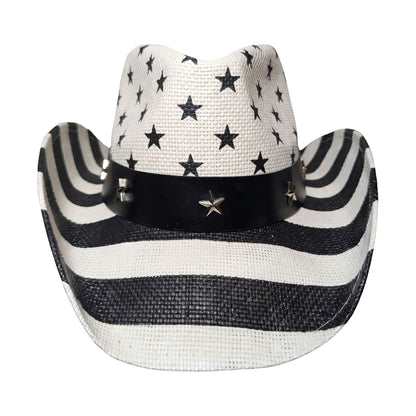 Black &amp; White Stars &amp; Stripes Cowboy Hat