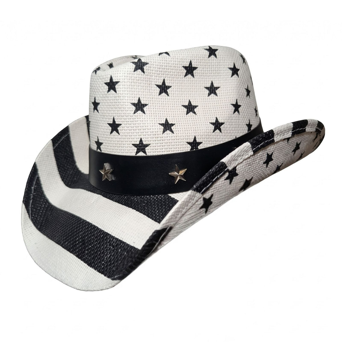 Black &amp; White Stars &amp; Stripes Cowboy Hat
