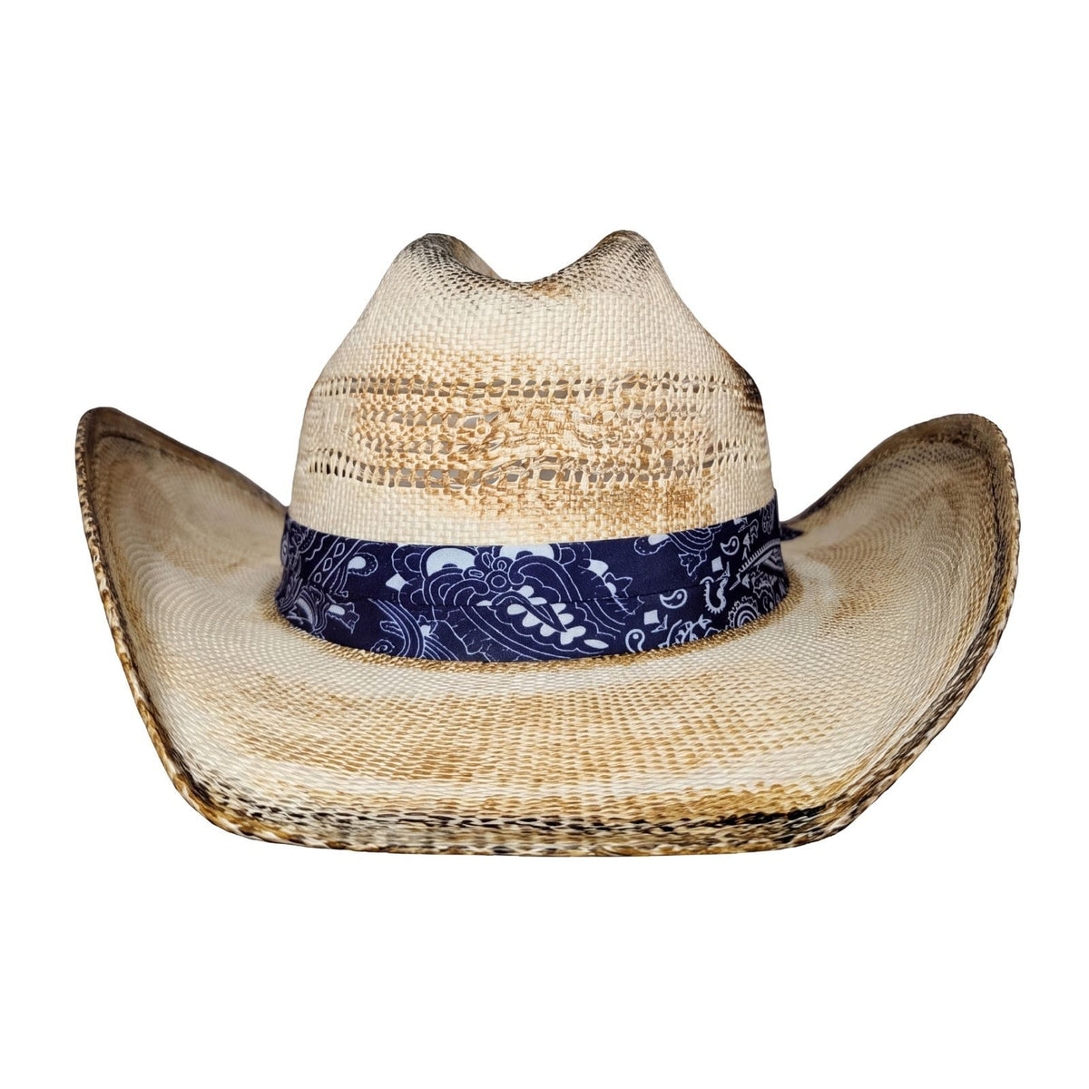 Navy Bandana Scorched Cowboy Hat