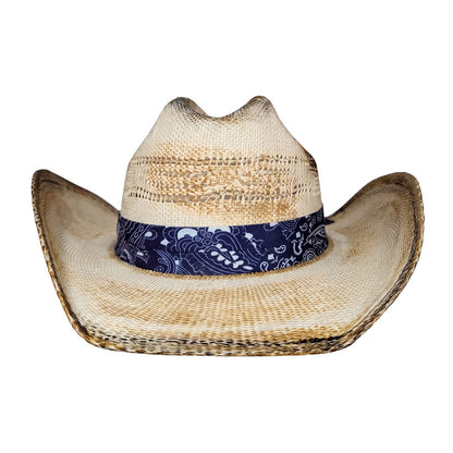 Navy Bandana Scorched Cowboy Hat