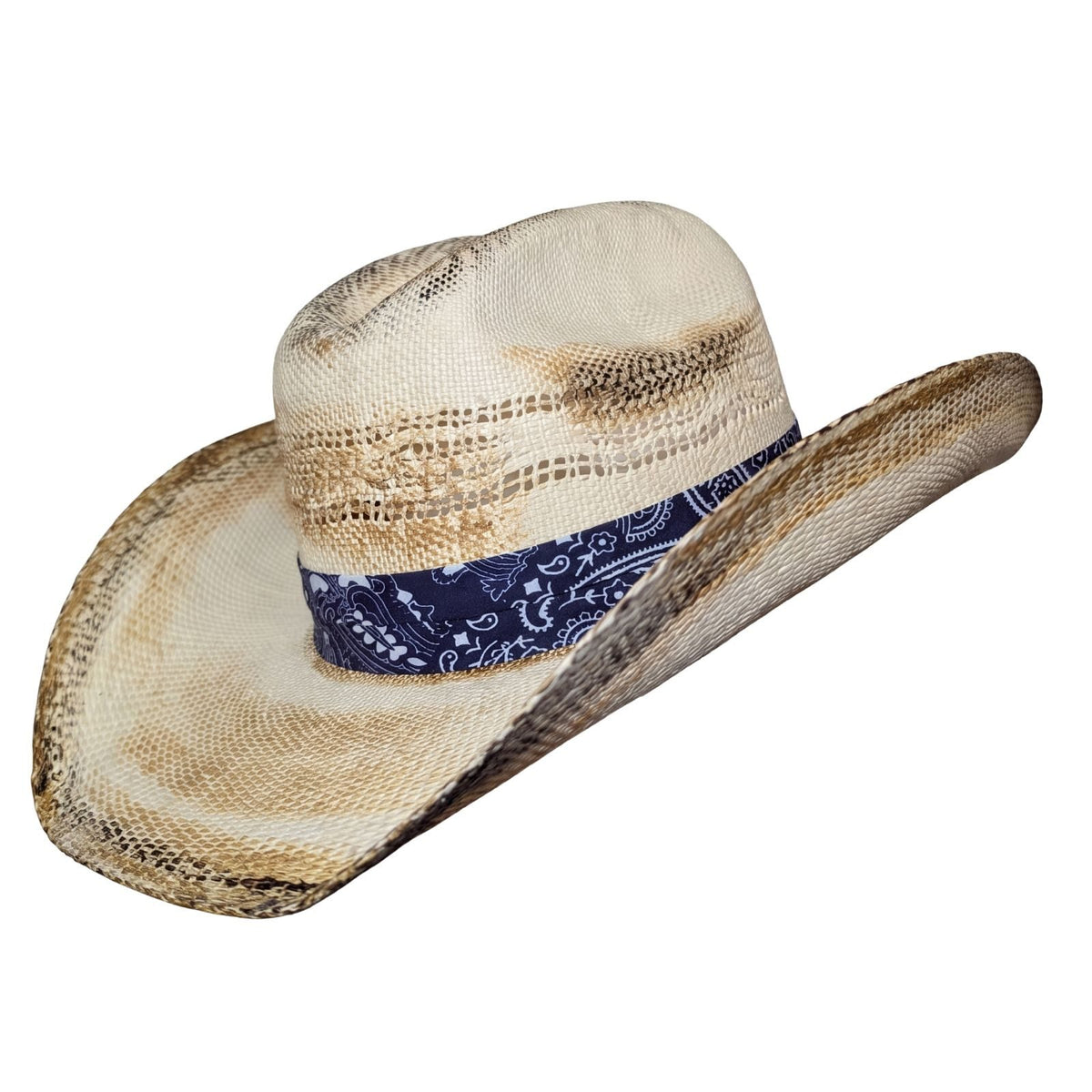 Navy Bandana Scorched Cowboy Hat