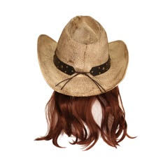 Snake Skin Cowboy Hat with Brown Mullet