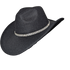 Black Studded Designer Band cowboy hat by Redneck Legends — black suede-look hat with a sparkling rhinestone-studded crown band