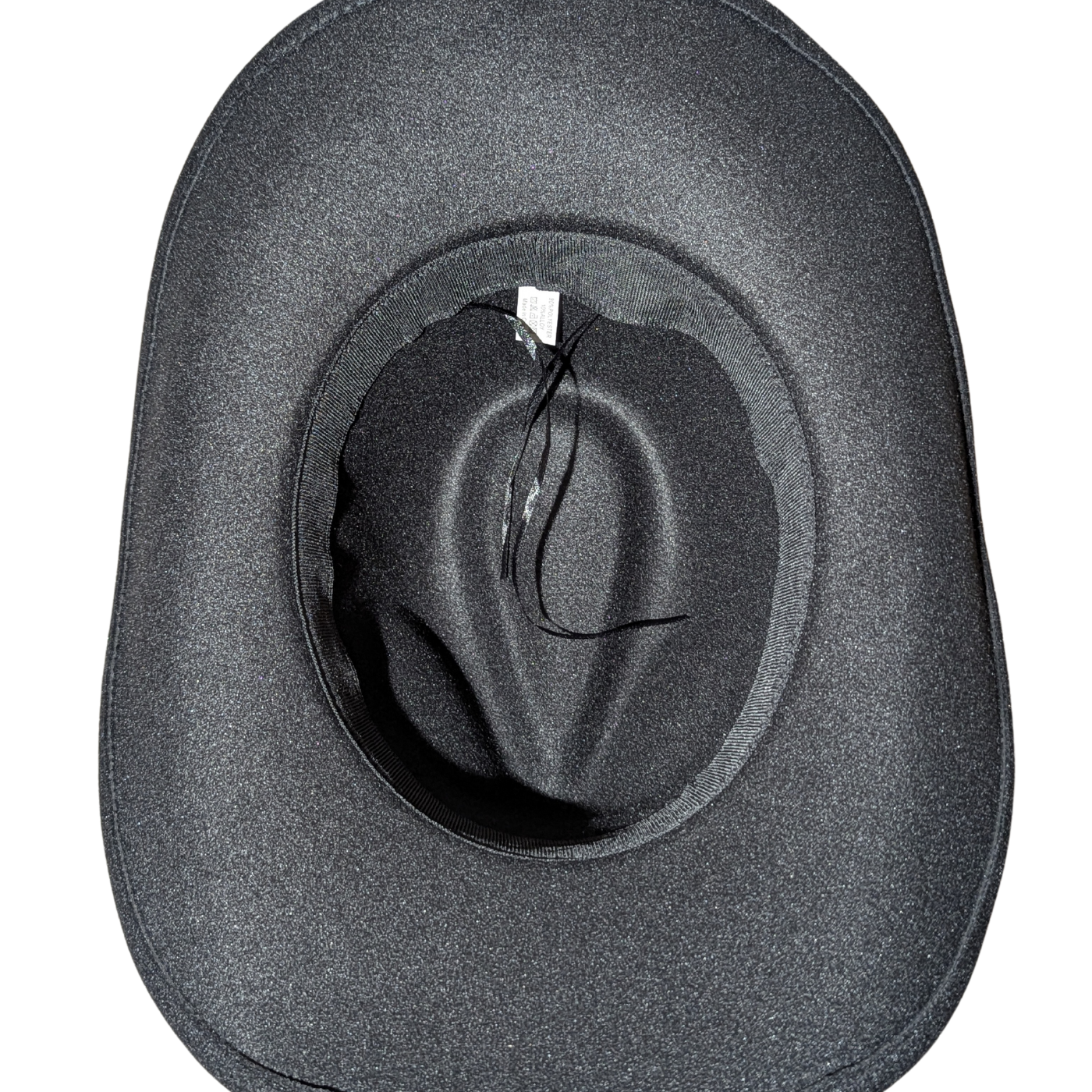 Black Studded Designer Band cowboy hat by Redneck Legends — black suede-look hat with a sparkling rhinestone-studded crown band