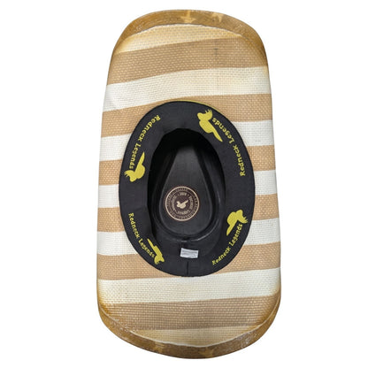 Tan Stars &amp; Stripes Cowboy Hat - underneath view showing striped underbrim and Redneck Legends sweatband