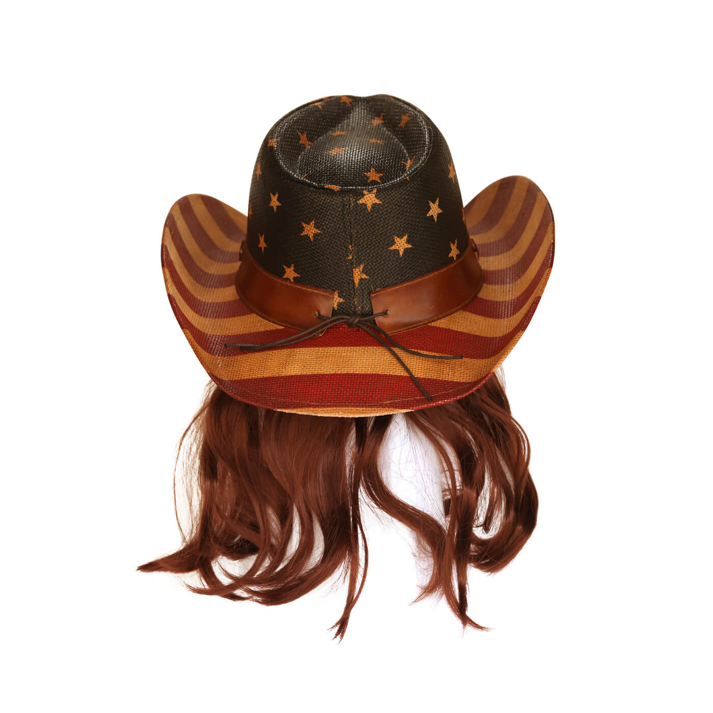 Frobie Keith American Flag Cowboy Hat by Redneck Legends — American flag print across woven straw with a classic cattleman crown and wire brim