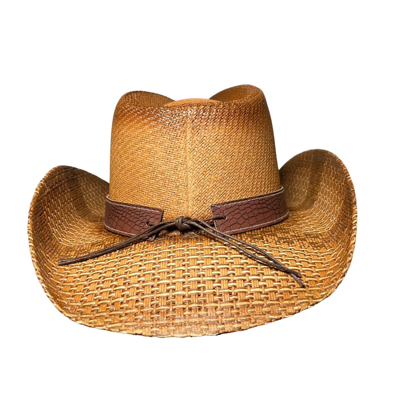 Brown Leather Cowboy Hat