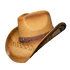 Brown Croc-Band Concho Cowboy Hat by Redneck Legends — sun-faded tan woven straw with a brown croc-embossed leather band, silver studs, and a Western concho