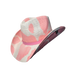 Pink Cow Print Cowboy Hat by Redneck Legends — soft pink cow-print spots on white basketweave straw with a tonal pink band