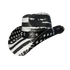 Black USA Drip Cowboy Hat by Redneck Legends — distressed white American flag print on black woven straw with a silver star-studded black leather band